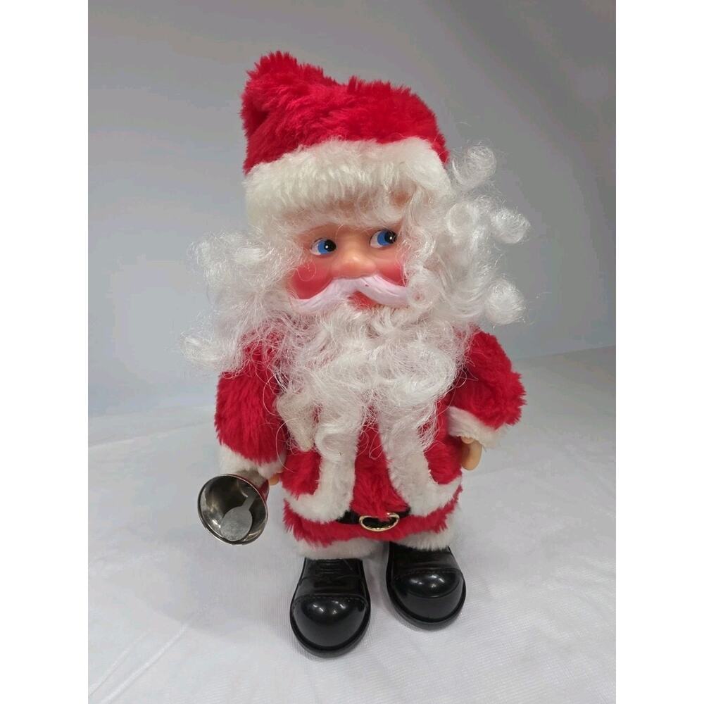 Vintage Bell Ringing Walking Musical Santa Claus Decor Tested Works